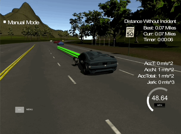 Path Planner that creates smooth, safe trajectories for a self-driving car